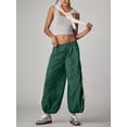 thumbnail image 3 of Lentta Parachute Pants for Women Elastic High Waist Full Twist Hiking Cargo Pants Trousers, 3 of 8