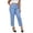 *Blue, variant on VBVC Women's Wrinkle Suitable Straight Leg Cropped Pants, High Waist Ankle Length Trousers For Women, Ladies' Stretchy Work Office Pants with Pockets,Khaki,S-3XL