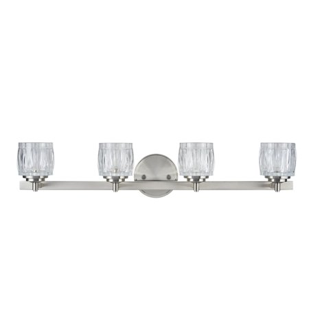 Aspen Creative 62112 Four Light Metal Bathroom Vanity Wall Fixture 30 3 4 Wide Transitional Design In Brushed Nickel With Clear Gl Shade Aspen Creative 62112 Four Light Metal Bathroom Vanity Wall Fixture 30 3 4 Wide Transitional Design In Brushed Nickel With Clear Gl Shade