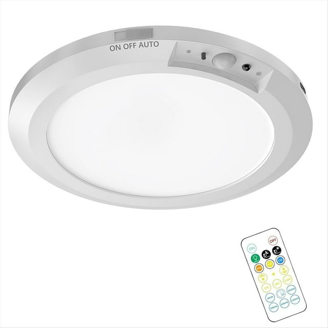 Lámpara de Techo Recargable con Sensor de Movimiento para Interiores, Lámpara de Techo Magnética con Control Remoto de 3 Colores Regulables.