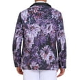 thumbnail image 3 of INSPIRE CHIC Men's Single Button Notch Lapel Prom Flower Print Suit Jacket M Purple Black, 3 of 5
