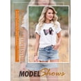 thumbnail image 4 of QAFOPEH Womens Valentine's Day T-Shirt LOVE Heart Graphic Print Short Sleeve Crewneck Pullover Top, 4 of 7