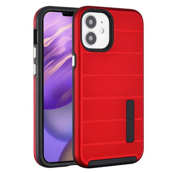 Apple iPhone 12 Pro, iPhone 12 /6.1" Phone Case [Shockproof] Hybrid Impact Heavy Duty Dual Layers Body Protective Textured Anti Slip Armor Rubber Rugged TPU Cover Red for Apple iPhone 12 /12 Pro