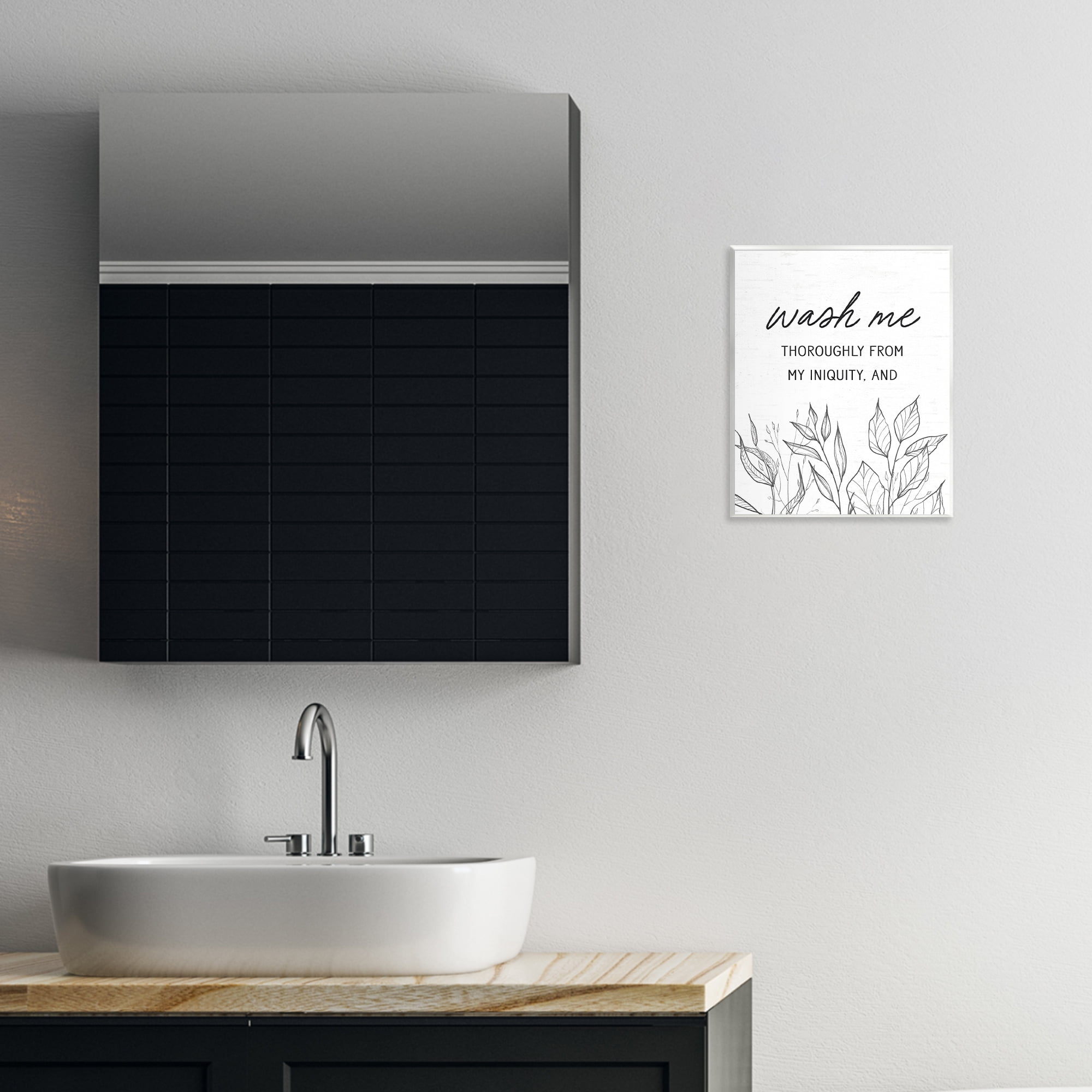 Wash Me Thoroughly Scripture Wall Plaque Art, design by Lettered and Lined