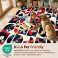 thumbnail image 4 of Design&I 5'x7' Washable Area Rug Music Vinyl Cd Record Retro Disc Grid Interlocking Soundwave for Guest Room, Lounge, Apartment, Flatweave & Daily Traffic Ready, 4 of 7