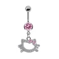 thumbnail image 1 of Anillo para el ombligo con forma de mariposa, forma de corazón, cabeza de gato, conejo, corona, anillo para el ombligo, accesorios para perforación corporal, 1 of 4