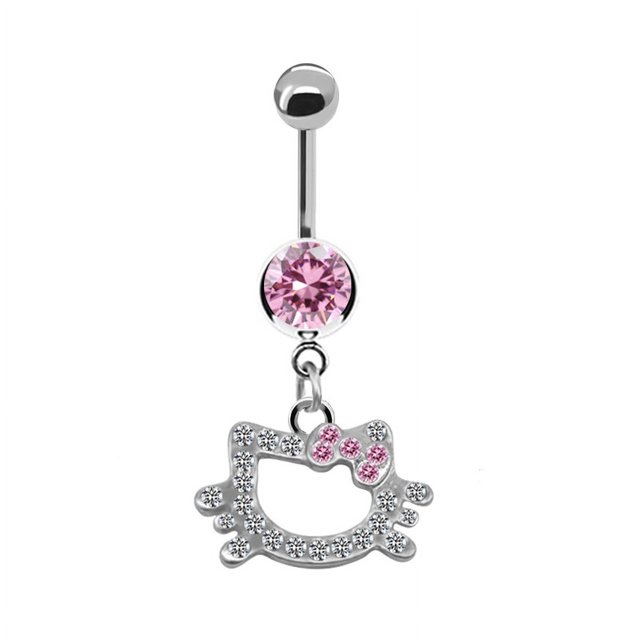 Anillo para el ombligo con forma de mariposa, forma de corazón, cabeza de gato, conejo, corona, anillo para el ombligo, accesorios para perforación corporal