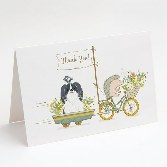 Shih Tzu Black and White Greeting Cards and Envelopes Pack of 8