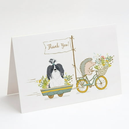 Shih Tzu Black and White Greeting Cards and Envelopes Pack of 8