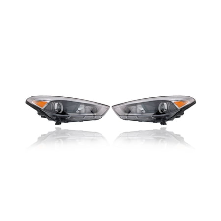Headlight Assembly - Compatible/Replacement for '16-18 Hyundai Tucson SE/Eco/Sport/SEL/Plus/Value - Halogen With LED Daytime Running Lamp - Pair Set - CAPA - 92102D3150, 92101D3150