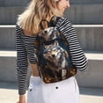 thumbnail image 2 of Easygd Oil Painting Tribal Wolf Canvas Backpack: Stylish, Lightweight, and Versatile with Large Capacity and Adjustable Straps –, 2 of 7