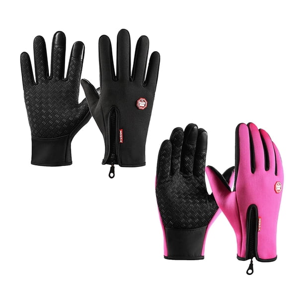 4x guantes de invierno térmicos antideslizantes para clima frío, impermeables, cálidos, aislantes, a prueba de viento para esquí, ciclismo, deportes al aire libre, hombres y Baoblaze guantes de invierno