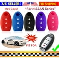 thumbnail image 2 of Silicone Smart Entry Case Rubber Cover Skin Fob Holder for Nissan Rogue 3B Key (Black), 2 of 3