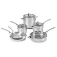 thumbnail image 1 of Calphalon 10-Piece Pots and Pans Set, Stainless Steel Kitchen Cookware with Stay-Cool Handles, Dishwasher Safe, Silver, 1 of 2