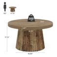 thumbnail image 2 of Finmind 31.5" Round Coffee Table with Fluted Base, Mid-Century Modern Farmhouse Accent Table for Living Room, Small Spaces, Apartment, Brown, 2 of 7