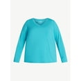 thumbnail image 5 of Terra & Sky Women's Plus Size V-Neck Tee with Long Sleeves, Sizes 0X-5X, 5 of 5