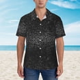 thumbnail image 2 of Balery Black And White Dotted Camisas hawaianas de manga corta para hombre, camisas playeras de corte holgado, camisas de vacaciones con botones,Large, 2 of 7