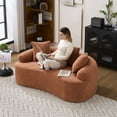 thumbnail image 5 of 65" Curved Loveseat 2-Seater Sofa – No Assembly Chenille Compact Couch with 3 Pillows, 30D High-Density Foam & Spring Support for Small Spaces (300 lb Capacity), 5 of 13