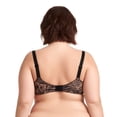thumbnail image 5 of Curve Muse Plus Size Minimizer Underwire Bra with Floral and leopard Print-2 Pack-Black/Gry,Brown (Size:48DDD), 5 of 6