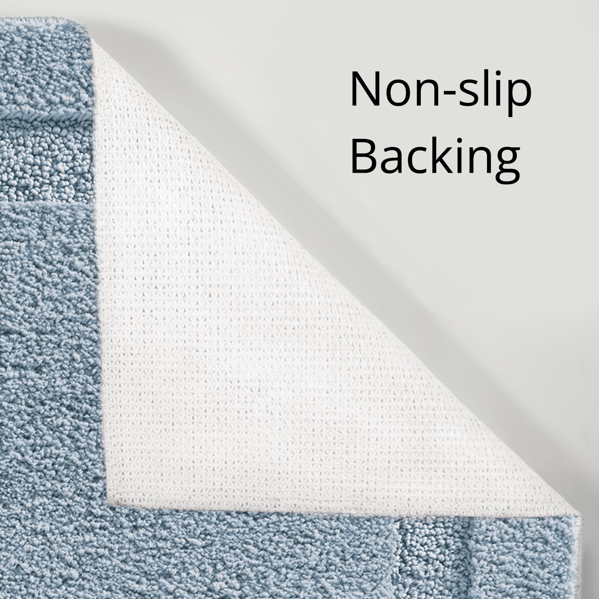 mDesign Microfiber Bath Mats - 3 Piece Bathroom Rugs - Set of 3 - Water Blue
