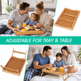 thumbnail image 5 of Artmeer Bamboo Breakfast Tray Table with Folding Legs, Bed Serving Tray for Laptop, Eating, Snacks, Sofa and Breakfast in Bed (Bamboo) Extra-Large Size, 5 of 7