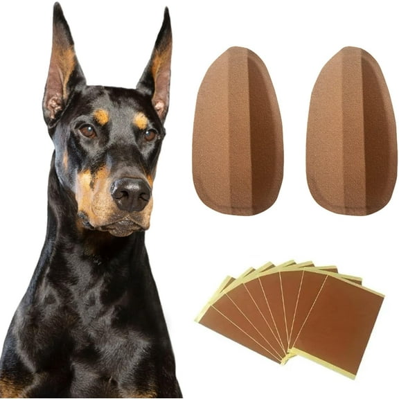 DJH-1 Pair Dog Ear Stand Sticker Up Support Tool, Dog Ear Fixed Correction Vertical Holder, Dog Ear Cover Ear Stand Up, Doberman Ear Posting Kit for Doberman Pinscher Dog(7 * 3.5cm)-1