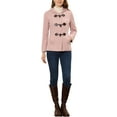 thumbnail image 2 of Abrigo de Duffle con Cierre Frontal para Mujeres Inspire Chic, Corto, con Capucha, Talla XL, Color Rosa, 2 of 6
