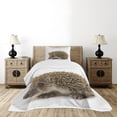 thumbnail image 4 of Ambesonne Hedgehog Quilted Bedspread Set 2 Pcs, Small Mammal, Twin Size, Cocoa Brown, 4 of 5