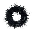 thumbnail image 2 of WWC Halloween Wreath, 14 inch Artificial Silk Feather Wreath, Gothic Halloween Decor for Fall Party Front Door Porch Mantel, 2 of 9