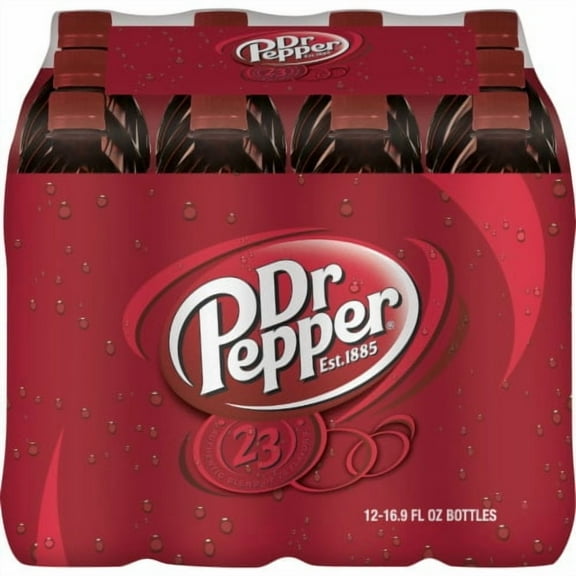 Dr. Pepper Soda Bottles - 16.9 fl oz - 12 bottles