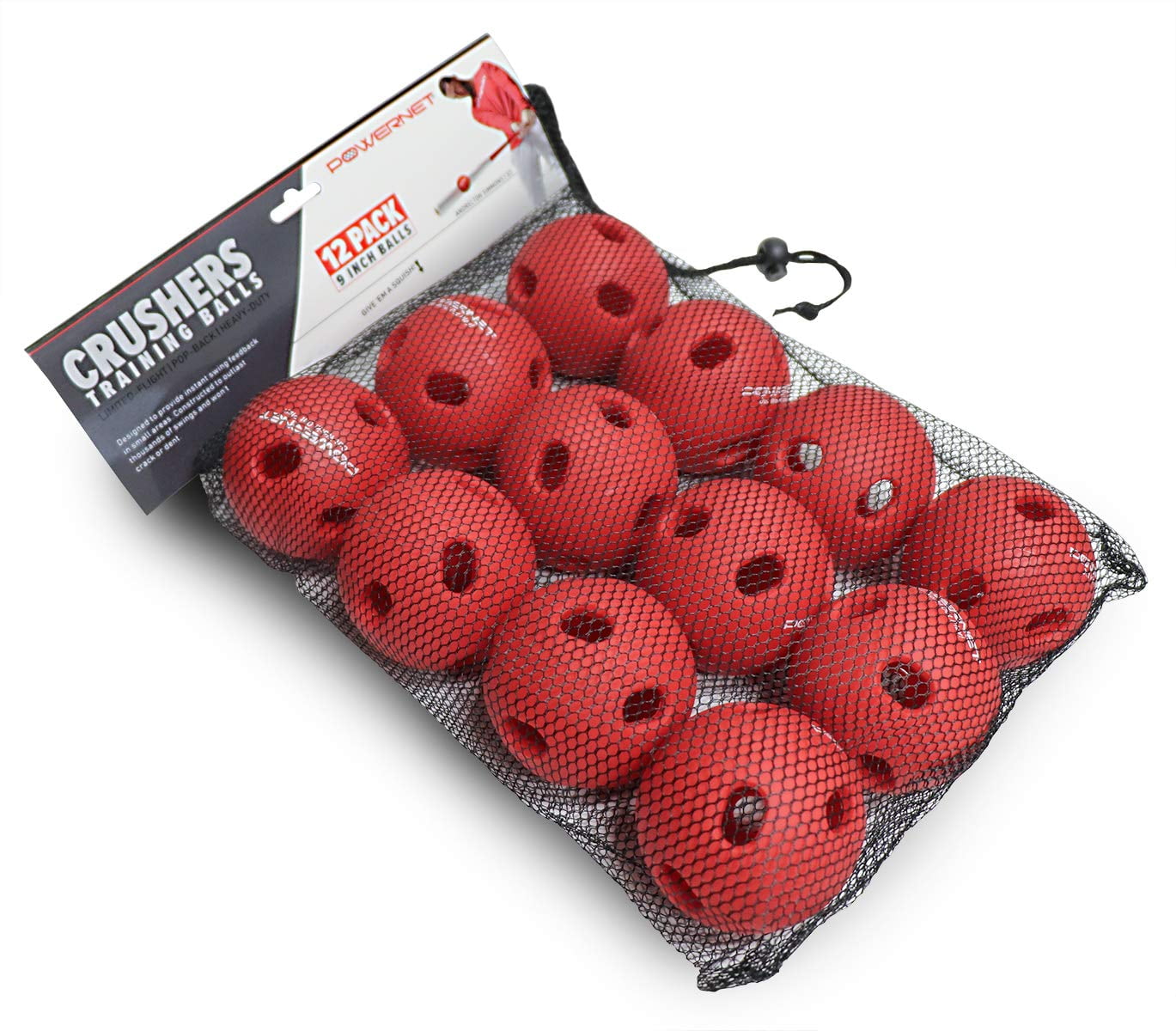 PowerNet Crusher Baseballs, Practice Balls & Weighted Balls, Baseball Hitting Trainer for Improved Speed, Power & Coordination, Batting Practice Baseballs 24PK