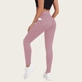 thumbnail image 4 of Celsior Compression Leggings with Pockets No Front Seam Leggings Pants for Workout Running Athletic Tummy Shaping Pants Tummy Control Compression Pants Push Up Yoga Pants High Waisted Leggings Pink L, 4 of 6
