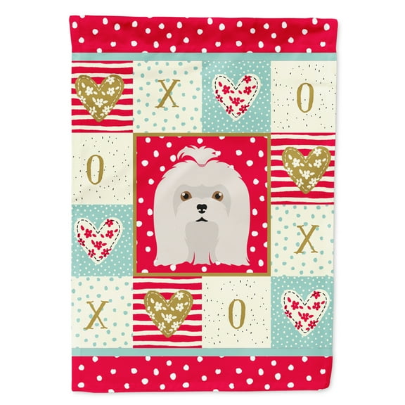 Carolines Treasures CK5217GF Maltese Love Flag Garden Size Small multicolor