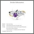 thumbnail image 5 of Gem Stone King 925 Silver and 10K Yellow Gold Purple Amethyst Lab Grown Diamond Ring Set with 1.00cttw Moissanite (1.00 Cttw, Size 7), 5 of 5