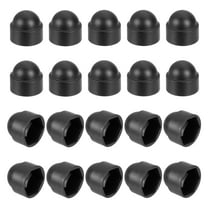 Uxcell Nut Protection Cap, 20Pcs M12x19x23mm - Plastic Hexagonal Screw Protection Cap, Dome Acorn Hex Head Bolt Covers (Black)