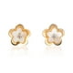 thumbnail image 1 of Aretes de oro 14k GIALLO Broquel Agua de flor de oro amarillo brillante con madre perla y circonia, 1 of 4