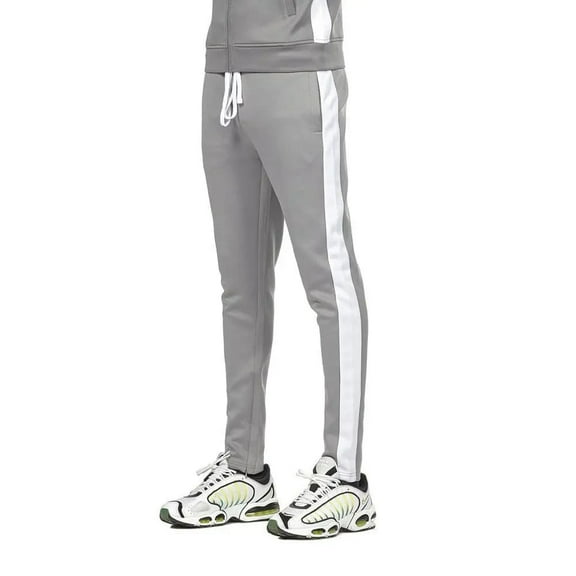 Rebel Minds Men Track Pants (Grey White)