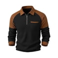 thumbnail image 6 of Aimik Polo Shirts for Men Long Sleeve Quarter Zip Color Block Shoulder Casual Waffle Knit Tops Fall Winter Textured Collared Shirt, 6 of 6