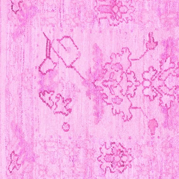Ahgly Company Indoor Square Abstract Pink Modern Area Rugs, 5' Square