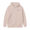 thumbnail image 4 of RUTAYY Men's Zip Up Hoodie Long Sleeve Front Pocket Cursive Letter Graphic Jacket Sweatshirt Khaki, 4 of 4