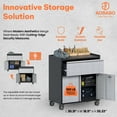 thumbnail image 4 of AOBABO Steel Lockable Wheeled Storage Cabinet w/Drawer & Shelves, 4 of 11