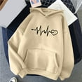 thumbnail image 2 of Dyegold Womens Winter Fashion 2023 Online Shopping Hooded Hoodie Teen Girls Comfy Casual Heart Print Shirts Winter Long Sleeve Pullover Graphic Oversized Sweater Trendy Ladies Plus Size Jacket, 2 of 4