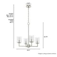 thumbnail image 6 of Hunter - Kerrison 4-light Brushed Nickel, Medium Size Chandelier, Dimmable, Candle Shaped, for Bedrooms, Dining, Living Rooms - 19537, 6 of 7