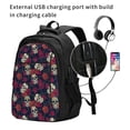 thumbnail image 2 of Vsdgher Roses Skulls Print Travel Laptop Backpack, Laptops Backpack with USB Charging Port, Water Resistant Computer Bag Gift for Men & Women, 2 of 7