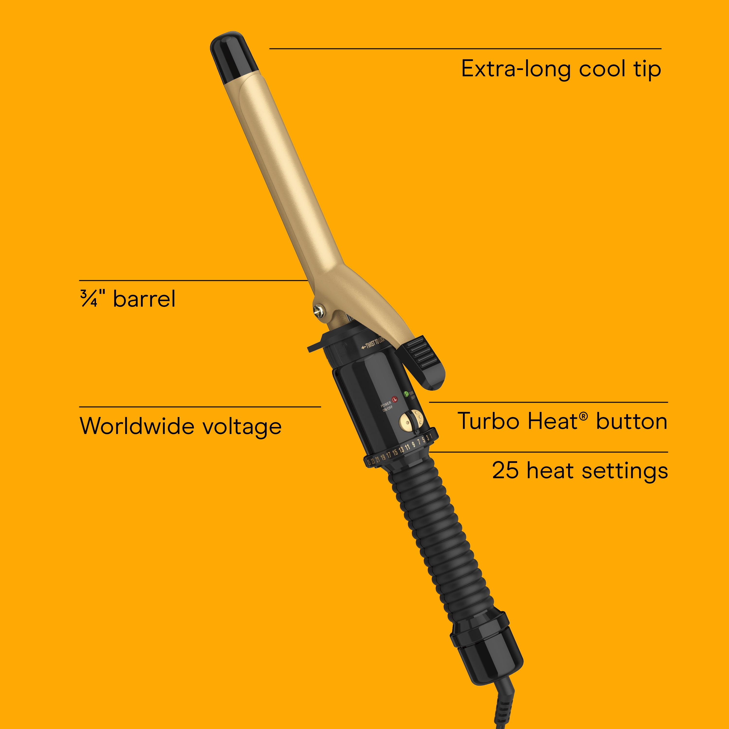 Conair Instant Heat Multi-Attachment Styler, 3 Barrels for Textured Hair, 25 Heat Settings