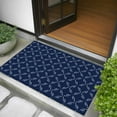 thumbnail image 5 of 2x3 Door Mat Rug, Navy Blue Non-Skid Rubber Backing Large Rectangle Rugs - Living Room Bedroom Home Office, Geometric Leaf Diamond Plaid Abstract Check Indoor Floor Mat Carpets Washable Rug, 5 of 9