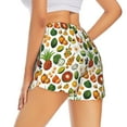 thumbnail image 2 of Uemuo Lemon Fruits Vegetables Pattern Women's Athletic Shorts High Waisted Running Shorts with Liner Pockets Gym Elastic Workout Shorts-Medium, 2 of 9