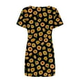 thumbnail image 5 of Sundresses for Women Casual Summer - Women's Summer Short Sleeve Crew Neck T Shirt Dress Casual Loose Swing Dress Floral Print Beach Dresses, 5 of 7