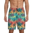 thumbnail image 2 of Daiia Hawaii Palms Mens Woven Stretch Pajama Short,Short Pajama Pants-X-Large, 2 of 9
