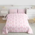 thumbnail image 2 of Feelyou Girly Pink Xmas Tree Queen Comforter Set, Princess Plaid Checkered Bedding Sets, Merry Christmas Reversible Bedding Comforter Set, Microfiber Bedroom Decor, 3pcs, 2 of 8